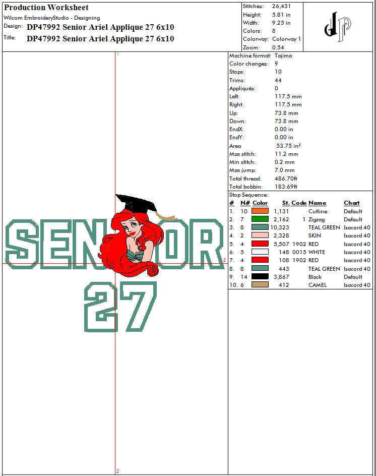 Senior Ariel Applique 27