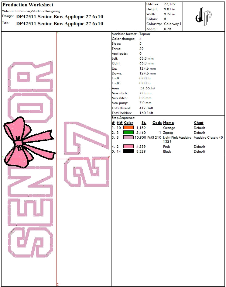 Senior Bow Applique