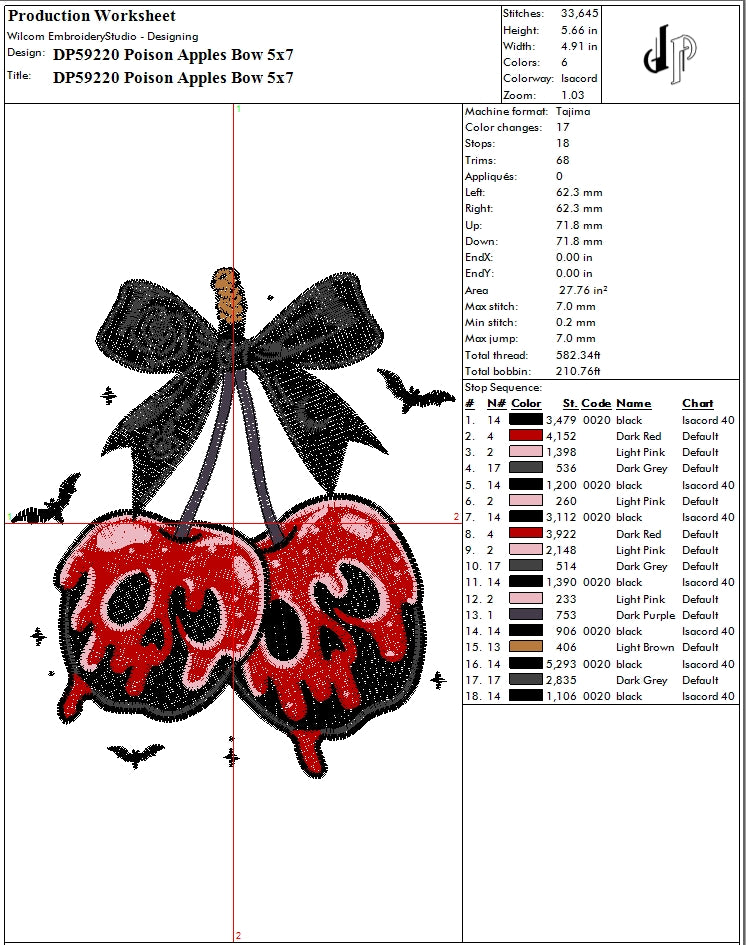 Poison Apples Bow