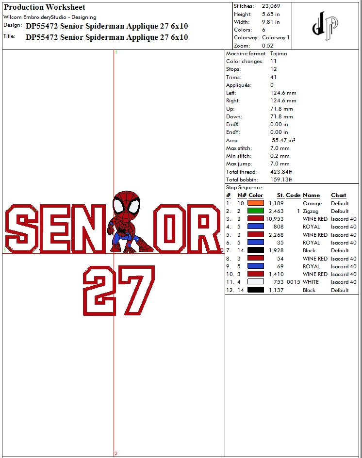 Senior Spiderman Applique 27