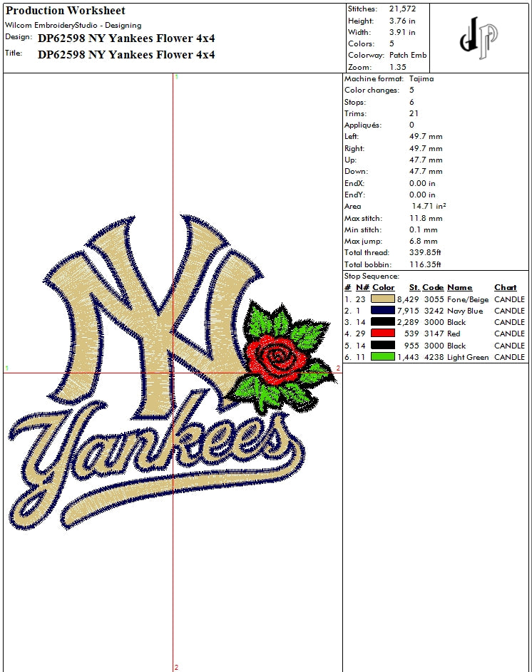 NY Yankees Flower