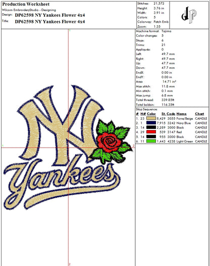 NY Yankees Flower