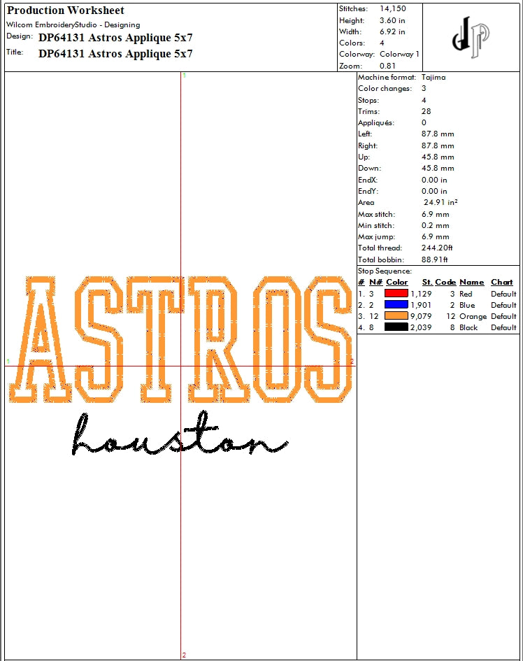 Astros Applique