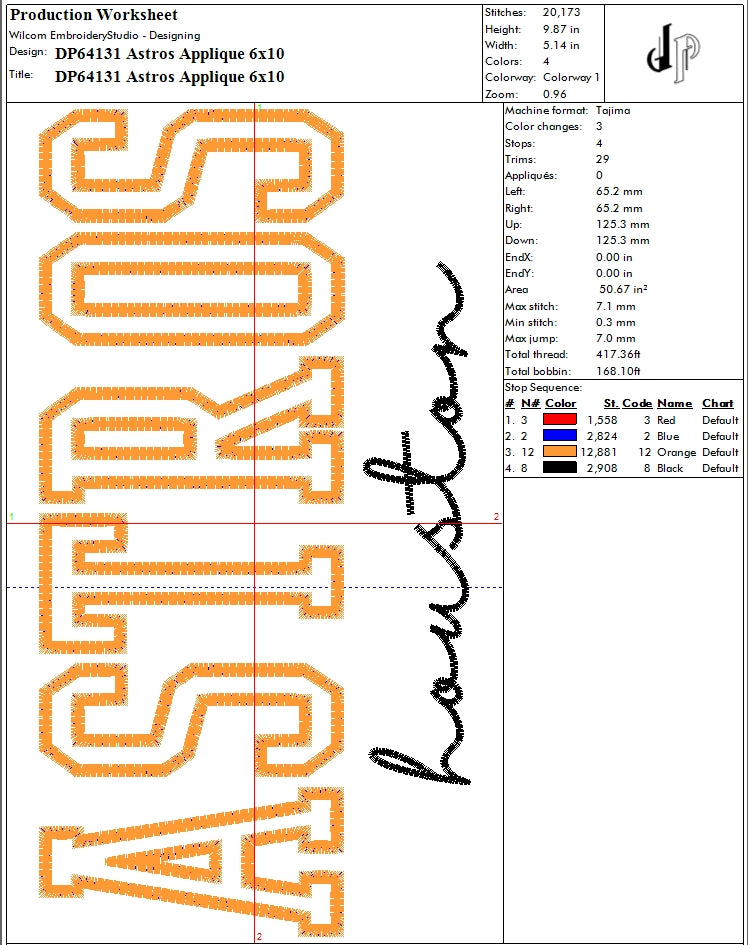 Astros Applique