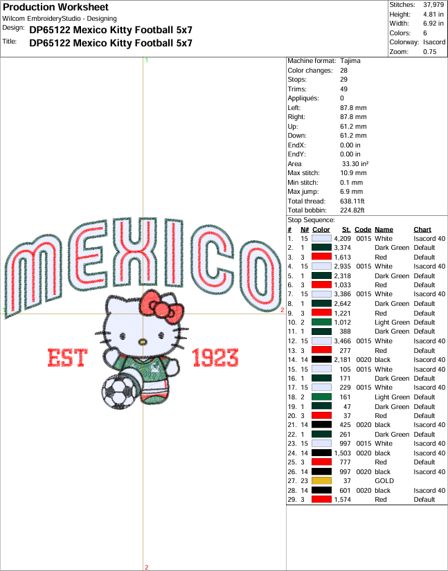 Hello Kitty Mexico Football