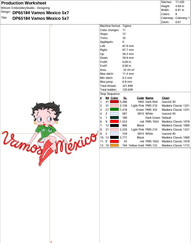 Betty Bop Vamos Mexico