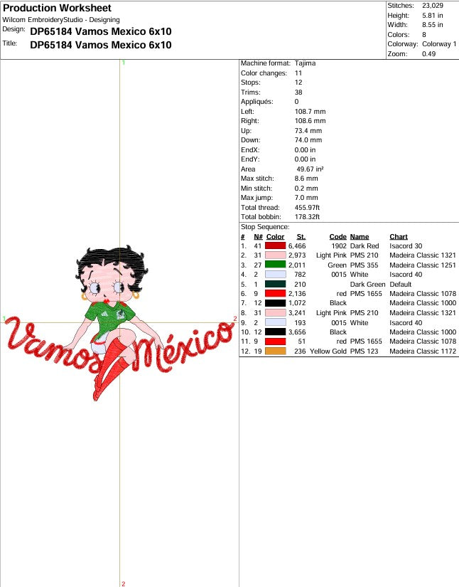 Betty Bop Vamos Mexico