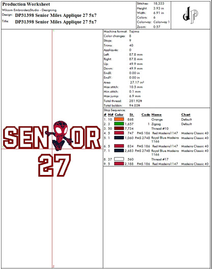 Senior Miles Applique 27