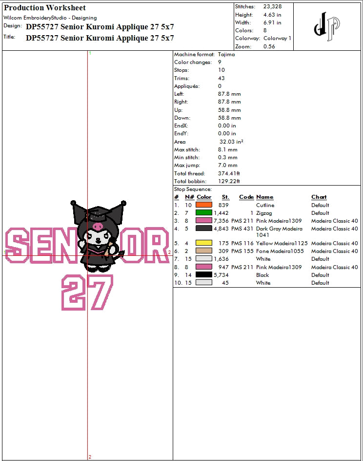 Senior Kuromi Applique 27