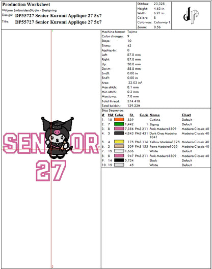Senior Kuromi Applique 27