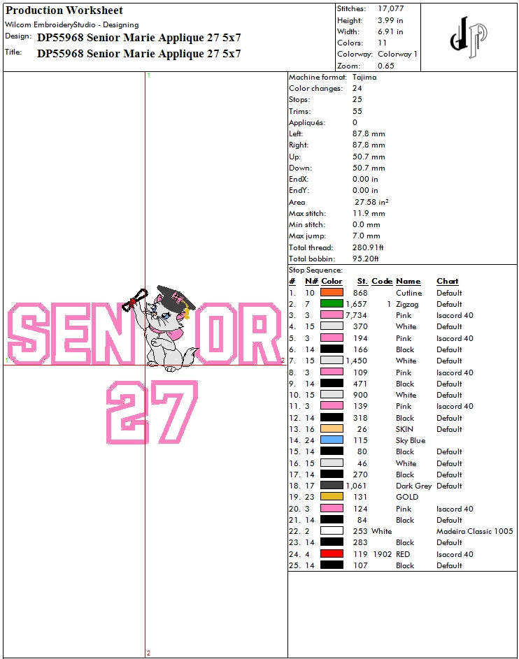 Senior Marie Applique 27