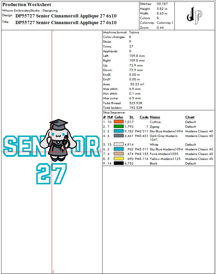 Senior Cinnamoroll Applique 27
