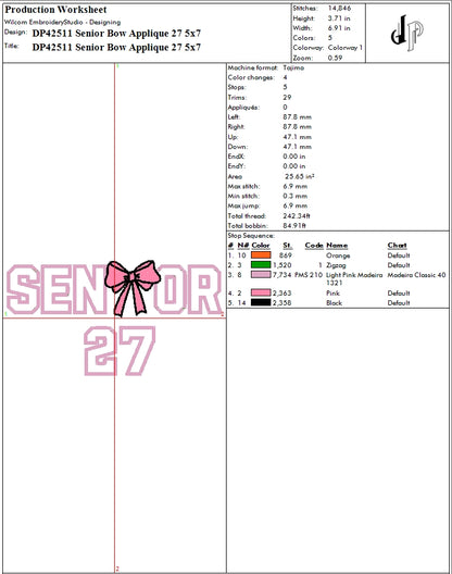 Senior Bow Applique