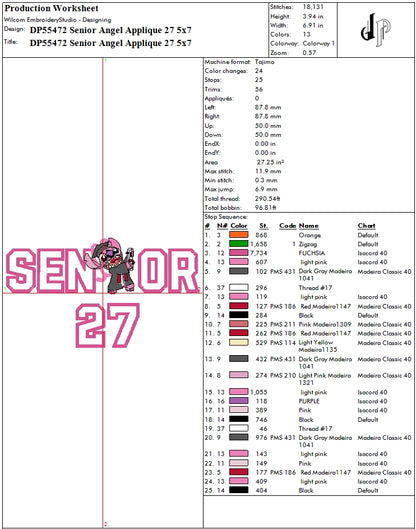 Senior Angel Applique 27