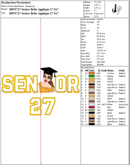 Senior Belle Applique 27