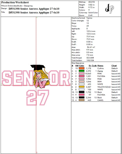Senior Aurora Applique 27