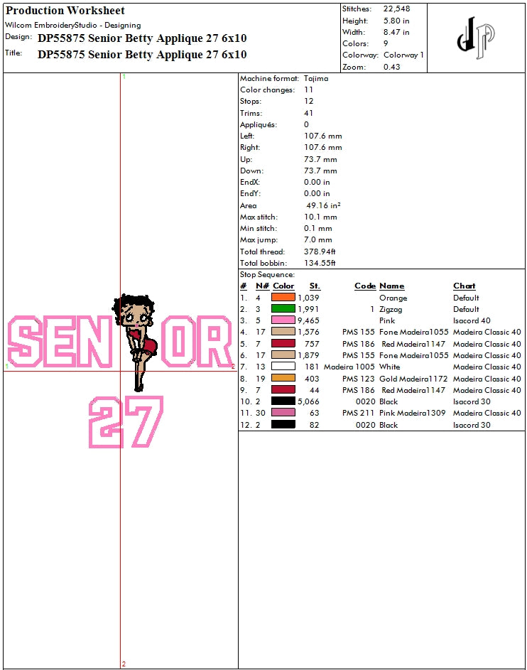 Senior Betty Applique 27