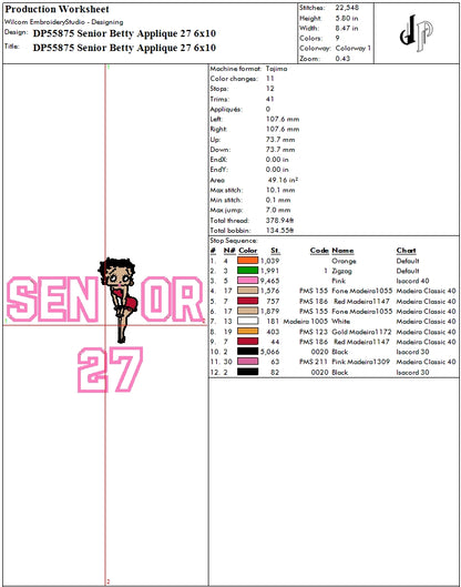 Senior Betty Applique 27