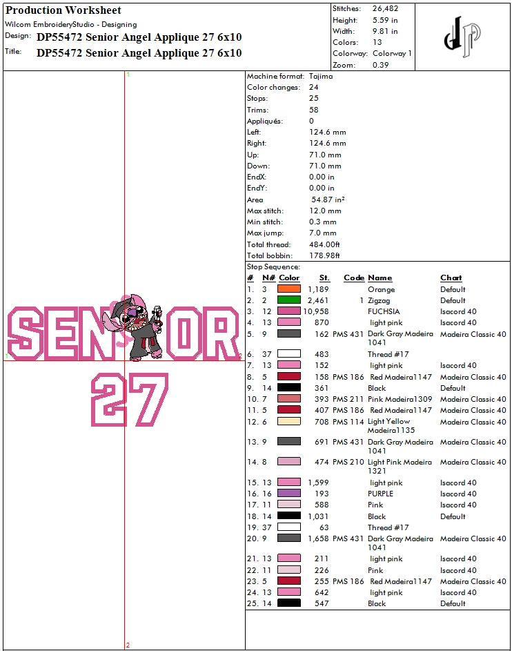 Senior Angel Applique 27