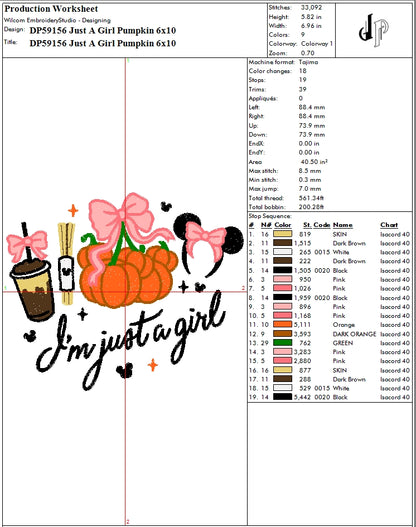 Just A Girl Pumpkin